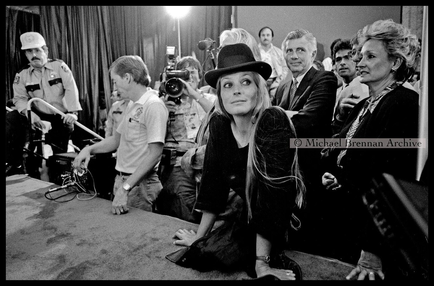 Bo Derek at Hagler vs Leonard Press Room — Las Vegas, Nevada · Apr 1987