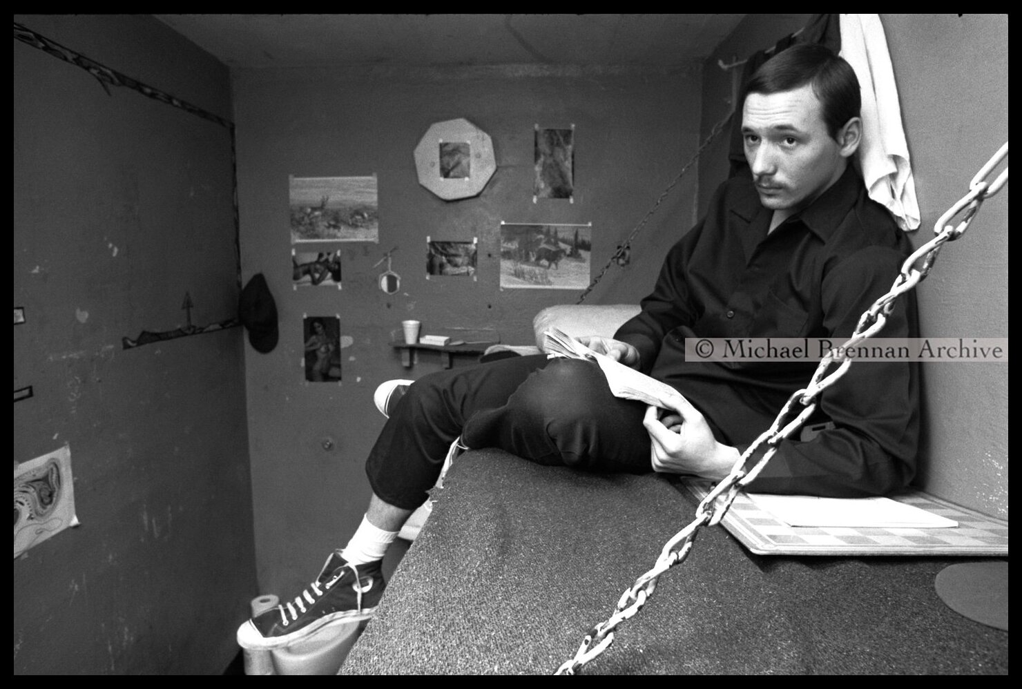 Inmate Communicating on Death Row — Raleigh, North Carolina · 1975