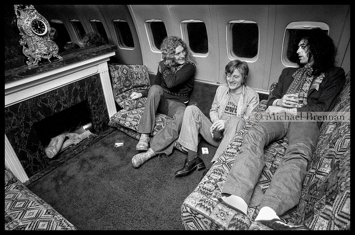 Led Zeppelin Aboard Chartered Jet — En Route to Detroit · Jan 1975