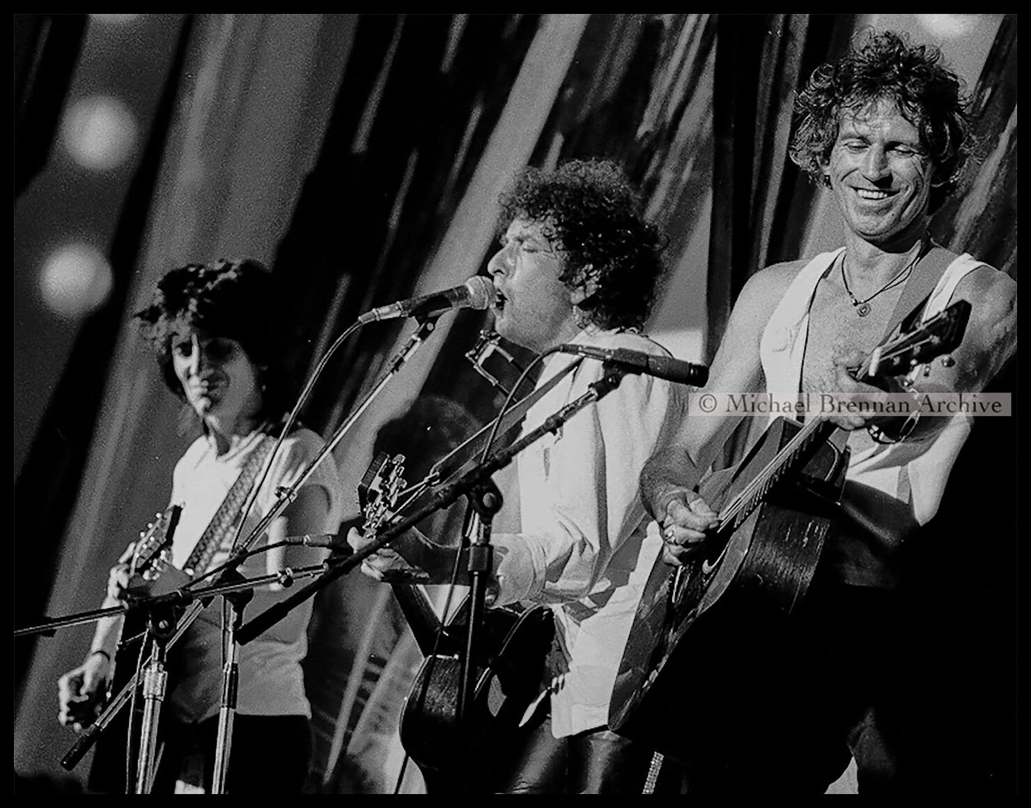 Ron Wood, Bob Dylan and Keith Richards Perform at Live Aid — Philadelphia, Pennsylvania · Jul 1985