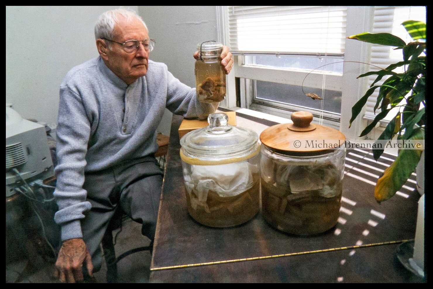 Thomas Harvey with Einstein's Brain — Wichita, Kansas · 1994
